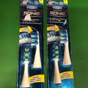 LOT of 2 Packages (4 Heads) Spinbrush Pro Clean Sonic Replacement Brush Heads